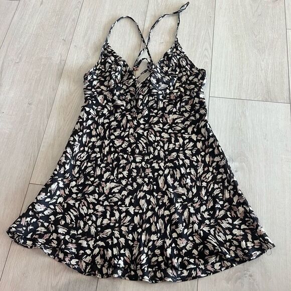 Free People Hang On Halter Mini Slip Dress Size S - Picture 1 of 7